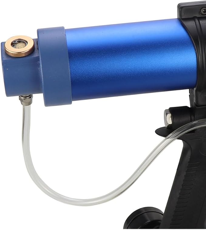 600ml Sausage Pneumatic Caulking Gun Silicone Sealant Gun Air Rubber Gun Caulk Applicator Tool with 10 Transparent Glue Nozzles