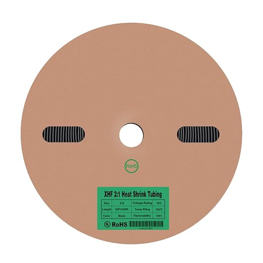 XHF UL Listed 55 FT 3/8" Heat Shrink Tubing Roll 2:1,Electrical Industrial Shrink Tube for Wire Insulation, RoHS Compliant Black