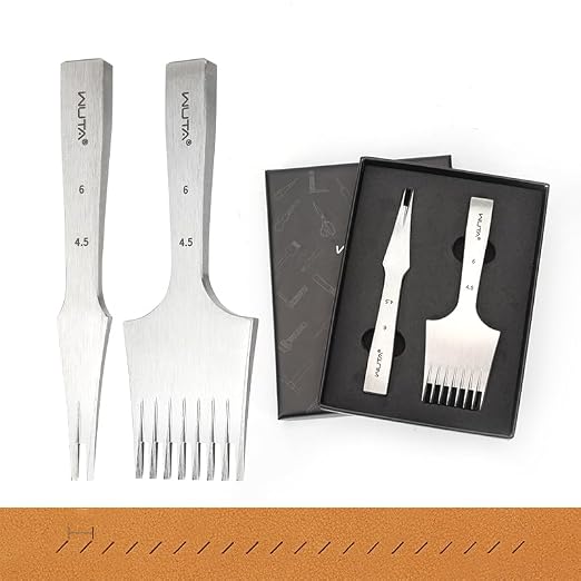 WUTA Leather Chisel All-Polished Die-Steel Puncher French Style Pricking Iron Sharp Leather Punching Tool Kits