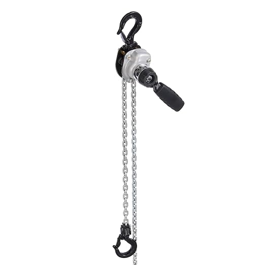 VEVOR Manual Lever Chain Hoist, 1/2T 1100LBS Capacity Heavy Duty Come Along, 5FT Lift G80 Alloy Steel Chain with Dual Pawl Mechanical Brake,360°Rotating Hooks, for Warehouse Construction Garage