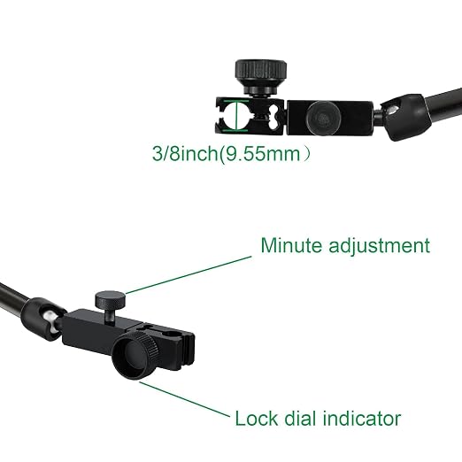 HDLNKAK Indicator Magnetic Base and Flex Arm Combo, 360 Deg Flexible Stem Holder for Digital Dial Indicator Gauge, Magnetic Base Stand 176 lbs Max Pull for Dial Indicator (Black)