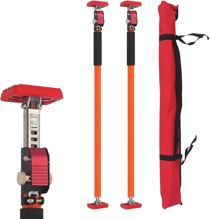 3rd Hand Support System, Quick Support Rod, 264LBS/120KG Capacity per Pair, Extends from 35'' to 63'', Adjustable Support Pole for Cabinet Installing Cargo Bars Drywall Support, 2 Pack