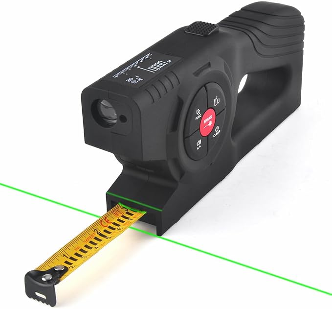 164ft 3-in-1 Digital Tape Measure, USB Rechargeable with Display | Laser Measurement Tool with in/m Unit Switch