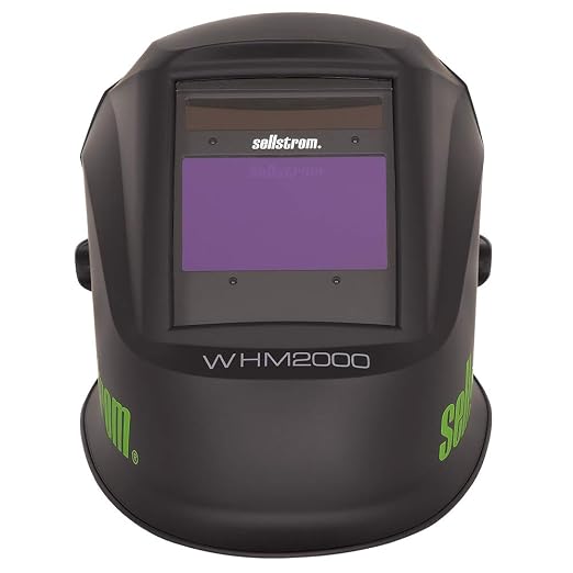 Sellstrom Welding Helmet, S26200 - Advantage Plus Series with ADF, Lightweight, Ergonomic, Nylon Shell, Blue Lens Technology, Weld and Grind Modes, Black and Green