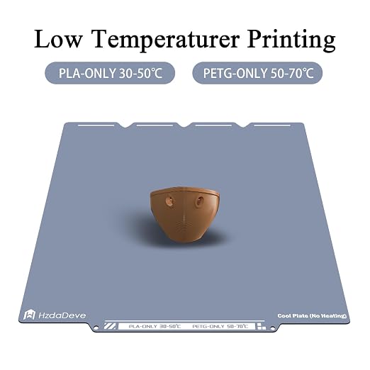 HzdaDeve Cool Plate for Snapmaker U1 Low Temperature Cold Build Plate No Heating No Glue Double Sided Smooth Board Sheet Bed PEI Heated Bed Spring Steel Platform for Snapmaker 3D Printer (Grey)