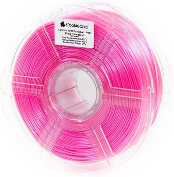 Cookiecad TPU Filament 1.75mm 1kg Iridescent Glitter 3D Printer Filament - Pixie Dust TPU