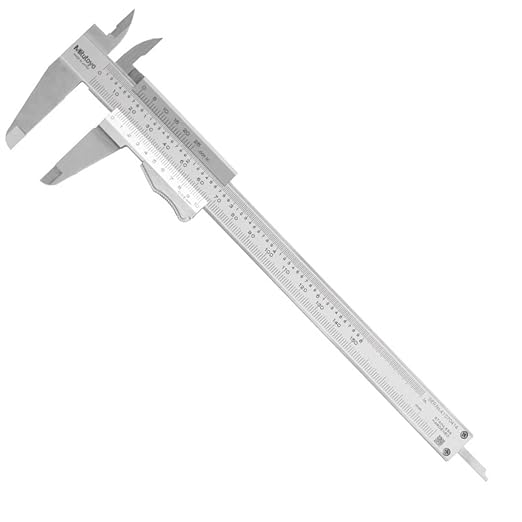 Mitutoyo 531-128 Vernier Calipers, Stainless Steel, for Inside, Outside, Depth and Step Measurements, Inch/Metric, 0"/0mm-6"/150mm Range, +/-0.0011"/0.03mm Accuracy, 0.001"/0.02mm Resolution, 40mm Jaw Depth | Stainless Steel