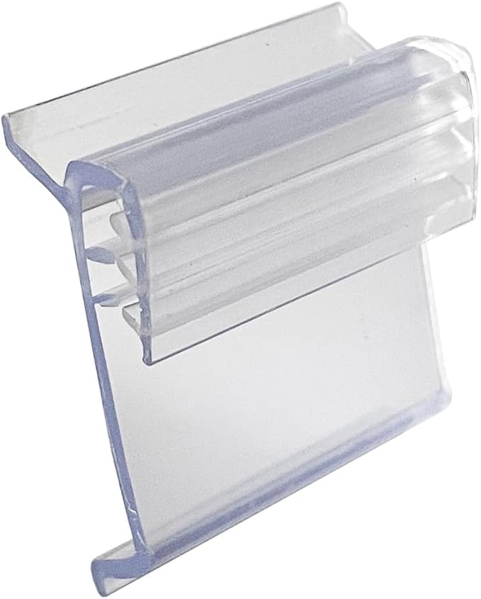 Pro Painter Retail Shelf Tag Sign Holder, Gripper Clip On Shelf Talker, 1 1/4 High Inch By 1 Inch Wide, 100 Pack
