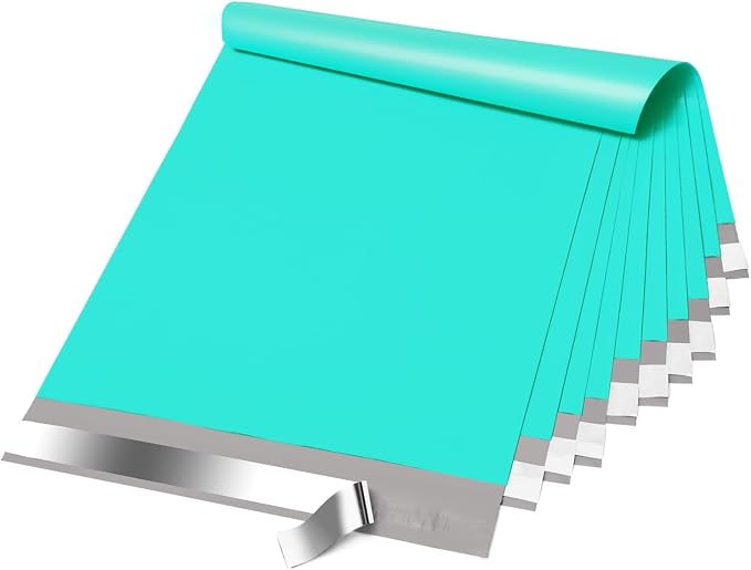 Fuxury Large Poly Mailers 14.5x19" 200Pcs,Shipping Bags for Clothing,Teal | Heavy Duty Self Seal Mailing Envelopes,Strong Adhesive Packaging Mailers Poly Bag For Large Clothes Business,Boutique&Online