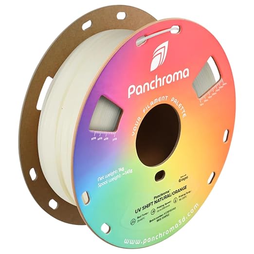 Polymaker Panchroma UV Shift PLA Filament 1.75mm, 1kg, Natural/Orange | Neatly Wound, Color Changing PLA, Easy Print & Smooth Feeding, Compatible with Bambu Lab & Most 3D Printers