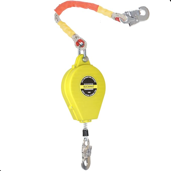 50FT Self Retracting Lifeline, BUCAMAO Steel Wire Retractable Lanyard | Srl Fall Protection, Retractable Safety Lanyard, Safety Harness Yoyo, Safety Harness Fall Protection Kit, Fall Arrestor