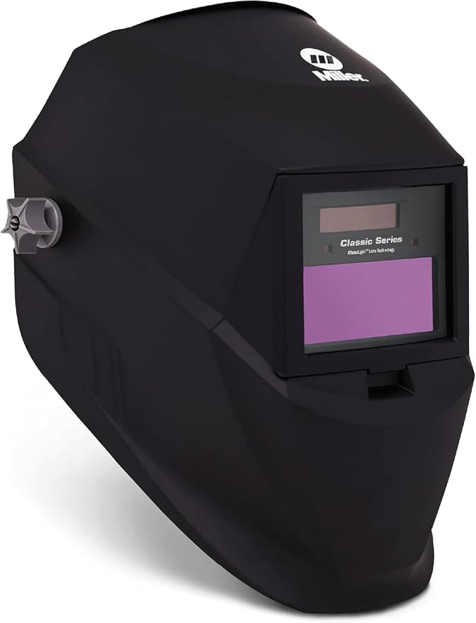 Miller Classic Series Auto-Darkening Welding Helmet - Professional TIG/MIG Welding Mask with ClearLight Technology, High Definition Optics, Variable Shade 8-13, Comfortable Headgear, Black