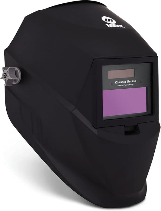 Miller Classic Series Auto-Darkening Welding Helmet - Professional TIG/MIG Welding Mask with ClearLight Technology, High Definition Optics, Variable Shade 8-13, Comfortable Headgear, Black