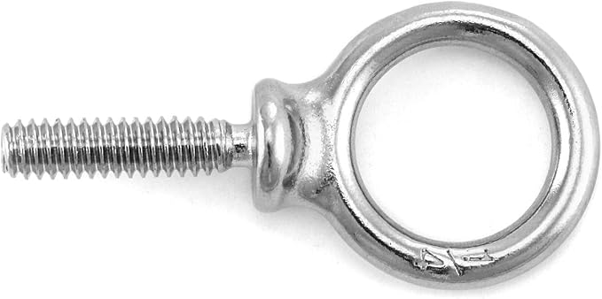 QWORK Eye Bolt, 10 Pack 1/4" - 20 x 1" Marine Grade Stainless Steel Lifting Ring Threaded Eyebolts