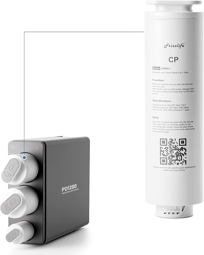 Frizzlife ASR611 Replacement Filter Cartridge For PD1200 Reverse Osmosis System(1st Stage)