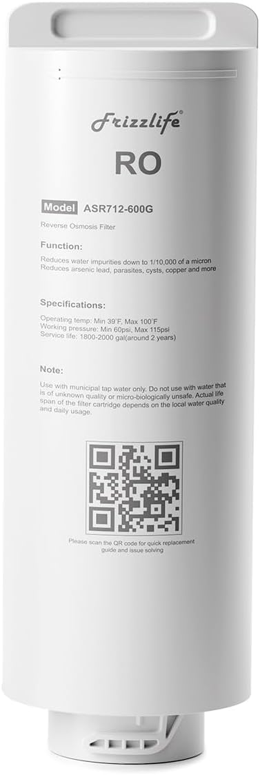 Frizzlife ASR712-600G Replacement RO Filter Cartridge For PX600 Reverse Osmosis System(2nd Stage)