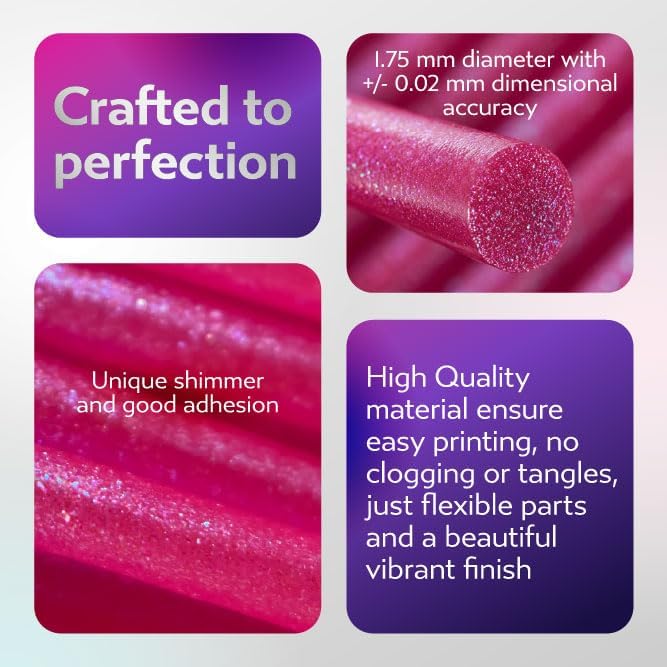 Cookiecad TPU Filament 1.75mm 1kg Iridescent Glitter 3D Printer Filament - Pixie Dust TPU