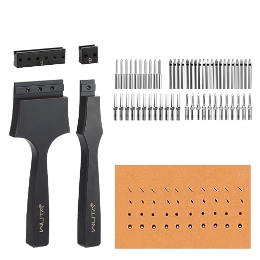 WUTA Removable Leather Hole Punch,Versatile Leather Stitching Punch,Leather Hole Punch Tool Set,Leather Stitch Punch for Leather Stitching Punch Craft DIY（6mm）