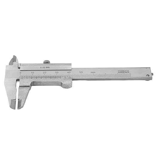 Vernier Caliper, 3" Stainless Steel Caliper Measuring Tool,0‑50mm Manual Micrometer with Storage Bag for Mechanical Tools