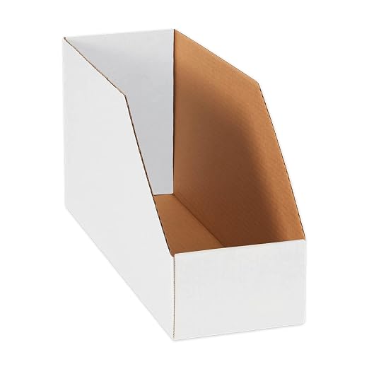 Box USA Cardboard Storage Bins, Open Top Bin Box, 18"L x 24"W x 12"H 20-Pack | Small for Inventory, Organization, Parts, Garage, Warehouse or Home Cubby, Oyster White 18x24x12