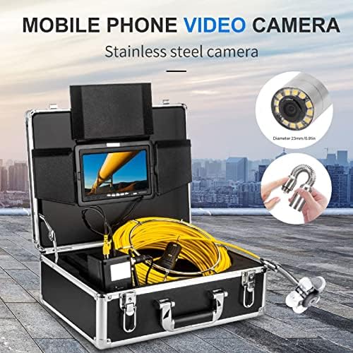 Pipeline Inspection Camera Probe IP68 Sewer Camera with 12 LED Lights for Pipe Drain Endoscope Replacement