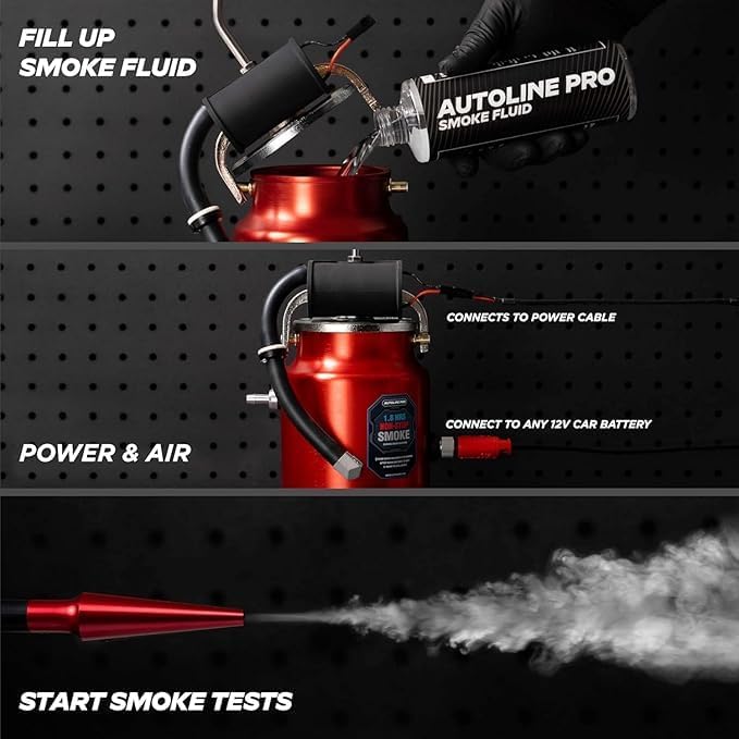 AutoLine Pro EVAP High Volume Smoke Machine Leak Tester with Built-in Air Pump - Shop Series Plus - Automotive Smoke Tester with Best Ranked Smoke Fluid, Premium Cone & Gas Cap Adapter