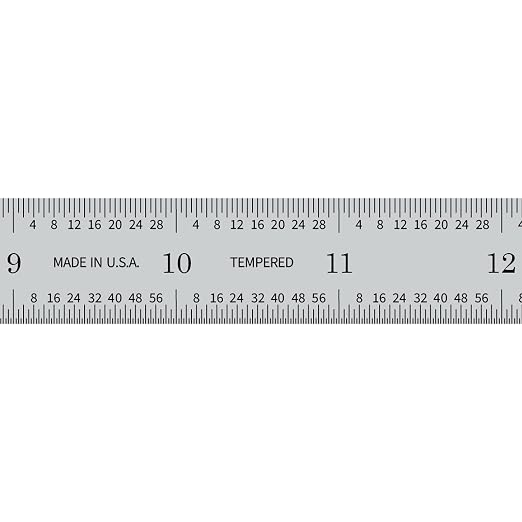 PEC Tools 18" Flexible Steel Rule, Designed for High-Accuracy Industrial Environments, Made in USA