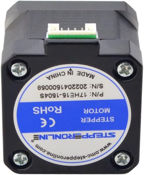 STEPPERONLINE Nema 17 Stepper Motor Bipolar 1.5A 42Ncm 42x42x38mm 1.8deg 4 Wires with 1m Cable and Connector (3 Pack)