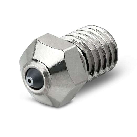 Tungsten Carbide Nozzle 0.6mm for E3D V6 Hotend, Prusa i3 MK3S / MINI, Anycubic i3 Mega/Kobra/Kobra Neo, High Thermal Conductivity Abrasion Resistance, Nickel Plated Copper