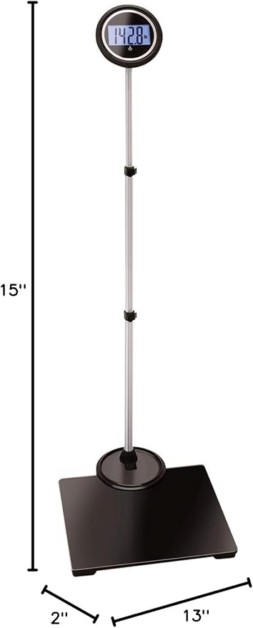 Jobar International Digital Body Weight Bathroom Scale with Extendable Display - Supports Up to 550 lbs.