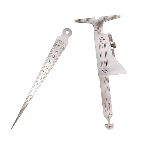Weld Gauge Set Hi-Lo Welding Gauge and 1/32-5/8 Inch 1-15mm Taper Gauge Stainless Steel Imperial Metric Measurement Welding Gauge