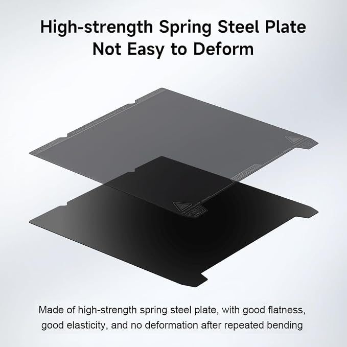 Creality Official K1 Max Build Plate PEI Sheet, 315x310mm Smooth Removable Flexible Spring Surface Excellent Heat Resistance Heated for Ender 3 S1 Plus/K1 Max/Ender 3 V3 Plus(Without Magnetic Base)