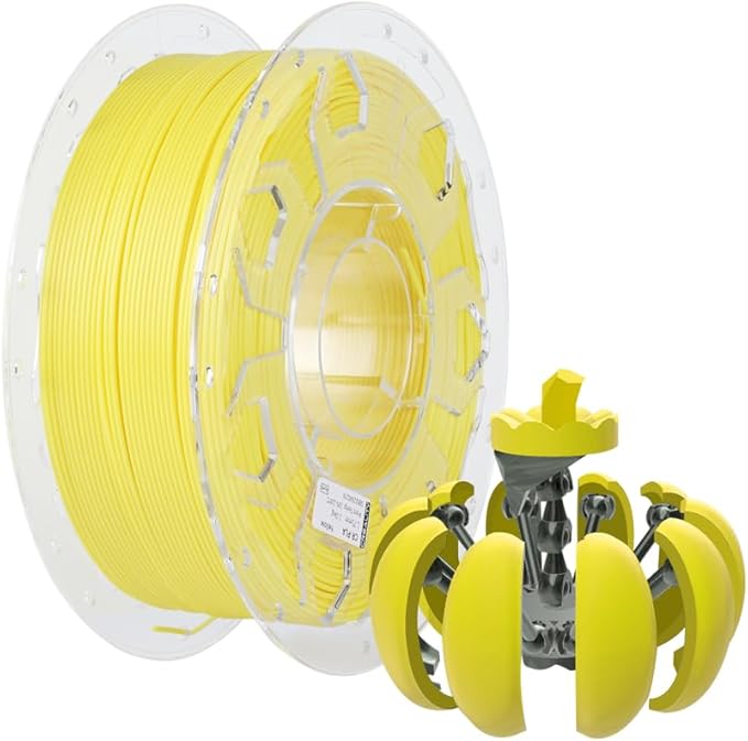 Creality PLA Filament 1.75mm, 3D Printer Filament, 1.0kg (2.2lbs) Spool, No Warp Enhanced Toughness, Dimensional Accuracy ±0.03mm Printing Filament, Suitable for 3D Printers (Yellow)