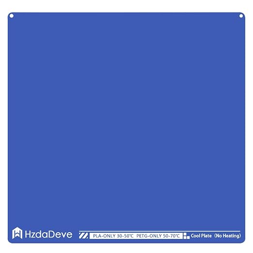 HzdaDeve Upgraded Cool Plate for X-Maker Joy Low Temperature Cold Build Plate 128X128MM Double Sided Smooth Board Sheet Bed PEI Platform for AOSEED3D Printer (No Heating/No Glue)
