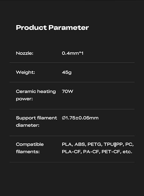 Creality K2 3D Printer Ceramic Heating Block Kit, 300℃ High Temperature Resistance, High Thermal Conductivity, Quick-swap Nozzle