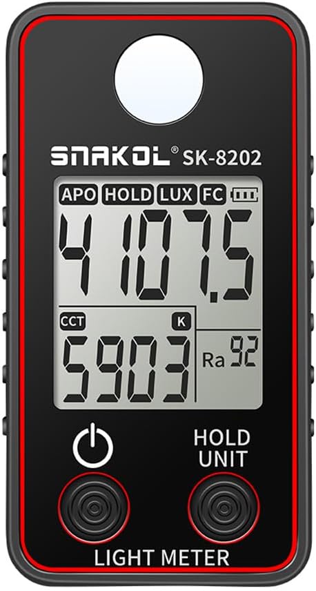 Karlak Color Temperature Tester High Precise Illuminance Meter 0.5-300000LUX LED Illumination Test Meter Photographic Luminance Measuring Device