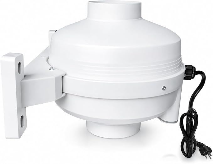 4 inch Radon Mitigation Fan 4" – 190 CFM Quiet Inline Duct Fan | IP67 Waterproof, 58 W Energy‑Saving Motor – Easy Install Indoor/Outdoor Radon Exhaust System