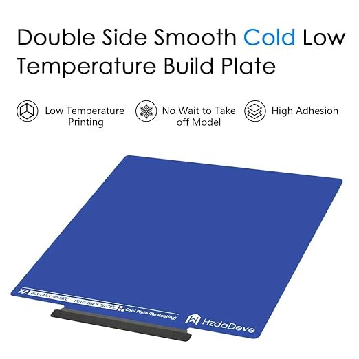 HzdaDeve Upgraded Cool Plate with Handle for AD5X/5M/5M Pro Cold Low Temperature Build Plate Double Sided Smooth Board Sheet Bed PEI Platform for FLASHFORGE 3D Printer (No Heating/No Glue Required)