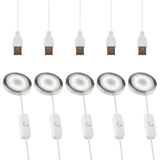 5 Set 3D Printer LED Lamp Kit 001, Compatible with Bambu lab H2D/A1/A1mini/P1S/P1P/X1C Makerworld Maker's Supply Hardware kit 5V USB Powered, 6000K Cool White Light