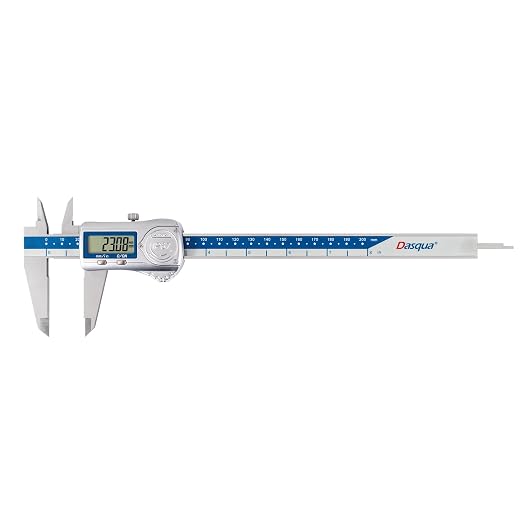 Dasqua IP67 Grade Digital Caliper, Calipers Measuring Tool with IP67 Waterproof 0-8 Inch/200mm, Inch/Millimeter Conversion, Stainless Steel, Large LCD Screen