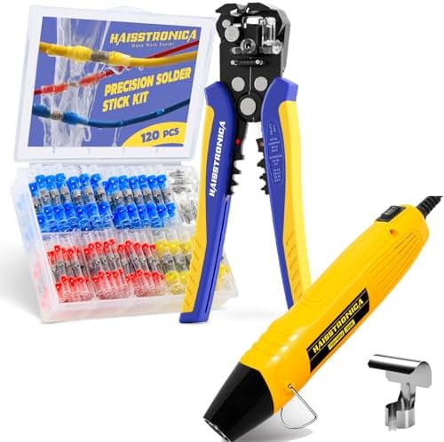 haisstronica 120PCS Solder Seal Wire Connectors Kit+Mini Heat Gun 350W