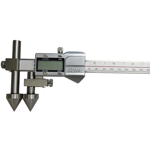 Digital Offset Centerline Caliper Hole Distance Vernier Caliper Cone Probe Hole Center Distance Ruler Measuring Tool Stainless Steel Inch/MM (20-200mm)
