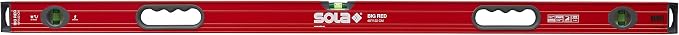 SOLA LSB48 Big Red Aluminum Box Beam Level with 3 60% Magnified Vials, 48-Inch, Non-magnetic