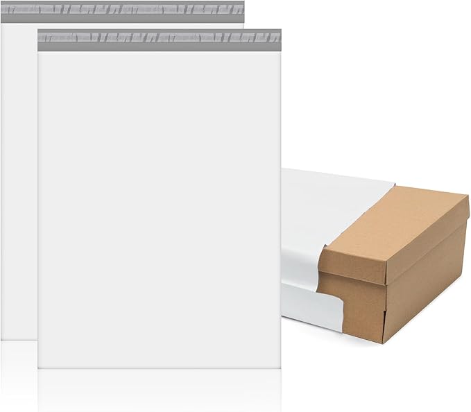 Fuxury Poly Mailers 17.7 X 22" 50 Pcs,Large Shipping Bags for Clothes,White | Tear-resistant Shipping Envelopes,Durable Self Seal Mailing Bag,Waterpoof Large Polymailers For Business,Boutique & Online