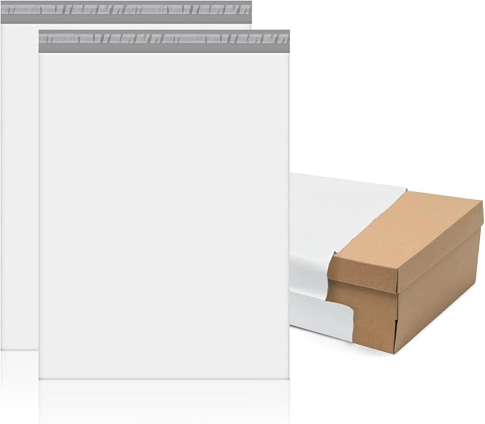 Fuxury Poly Mailers 17.7x22" 25 Pcs,XL Shipping Bags for Clothing,White #10 | Heavy Duty Self Seal Mailing Envelopes, Strong Adhesive Packaging Mailers Poly Bag For Large Clothes Business,Boutique&Online