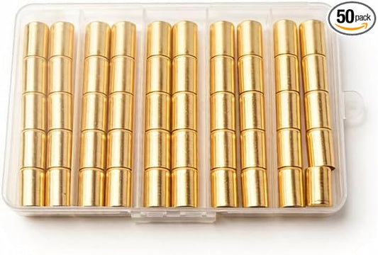 50PCS Hose Ferrules Brass Fitting, Hose Repair Kit for Oxygen and Acetylene1/4" I.D. Welding Hoses, Repair Ferrules for Air Hoses Acetylene Hose, Use with Crimper Tool Kit