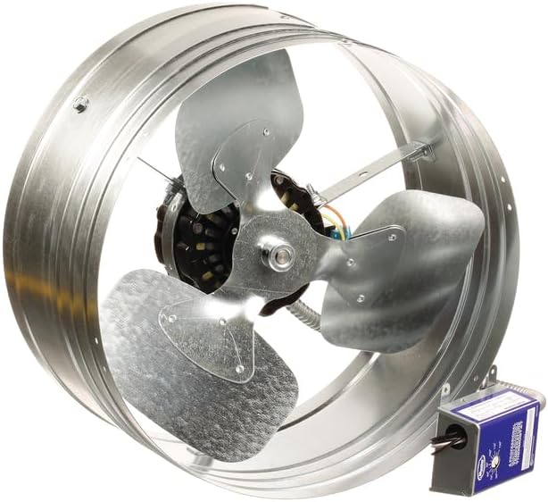 Master Flow GAF 1450 CFM Power Gable Mount Fan with Adjustable Power thermostat (PT6): Easy Installation & Efficient Exhaust Ventillation|High Airflow Capacity for attic spaces upto 2300 sq. ft.