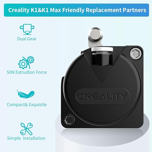 Creality Official Upgrade K1 SE/K1C Extruder with Motor, 50N Strong Extrusion Force & Dual Gear Design Provide Smooth and Precise Feeding，OEM Replacement Parts