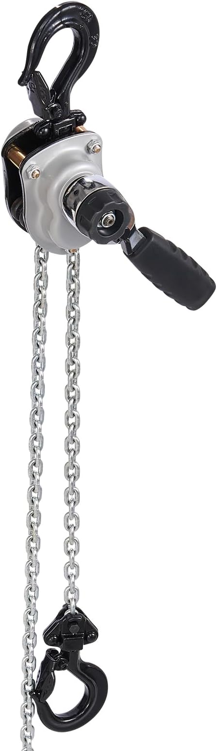 VEVOR Manual Lever Chain Hoist, 1/4T 550LBS Capacity Heavy Duty Come Along, 5FT Lift G80 Alloy Steel Chain with Dual Pawl Mechanical Brake,360°Rotating Hooks, for Warehouse Construction Garage