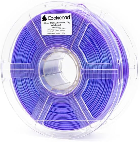 Cookiecad TPU Filament 1.75mm 1kg Iridescent Glitter 3D Printer Filament - Witchcraft TPU
